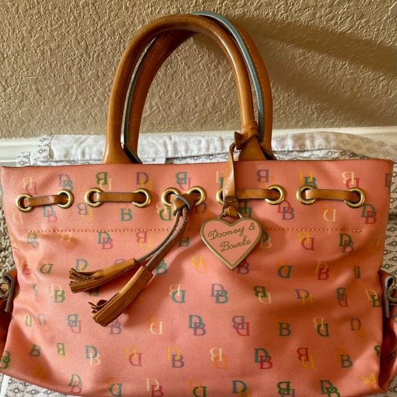Dooney & Bourke Pink and Brown Vintage Handbag - Picture 1 of 7
